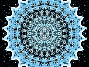 Preview wallpaper fractal, circles, pattern, abstraction, blue, black