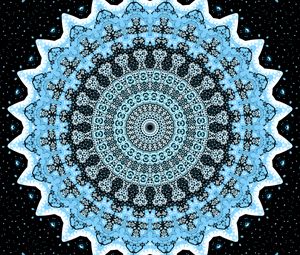 Preview wallpaper fractal, circles, pattern, abstraction, blue, black