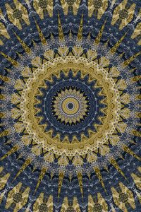 Preview wallpaper fractal, circles, pattern, abstraction, yellow, blue