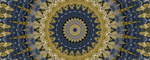 Preview wallpaper fractal, circles, pattern, abstraction, yellow, blue