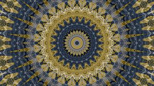 Preview wallpaper fractal, circles, pattern, abstraction, yellow, blue