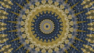 Preview wallpaper fractal, circles, pattern, abstraction, yellow, blue