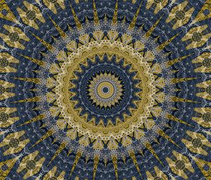 Preview wallpaper fractal, circles, pattern, abstraction, yellow, blue