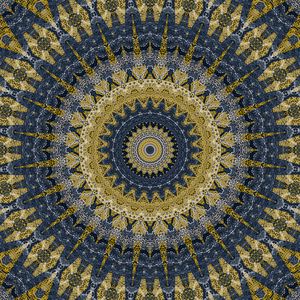 Preview wallpaper fractal, circles, pattern, abstraction, yellow, blue