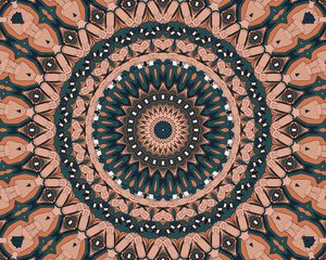 Preview wallpaper fractal, circles, pattern, brown, abstraction