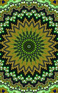 Preview wallpaper fractal, circles, pattern, abstraction, green