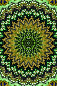 Preview wallpaper fractal, circles, pattern, abstraction, green