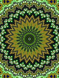 Preview wallpaper fractal, circles, pattern, abstraction, green