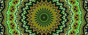 Preview wallpaper fractal, circles, pattern, abstraction, green