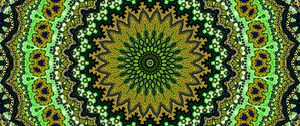 Preview wallpaper fractal, circles, pattern, abstraction, green