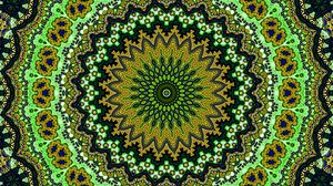 Preview wallpaper fractal, circles, pattern, abstraction, green