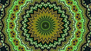 Preview wallpaper fractal, circles, pattern, abstraction, green