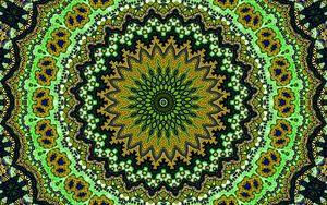 Preview wallpaper fractal, circles, pattern, abstraction, green