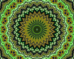 Preview wallpaper fractal, circles, pattern, abstraction, green