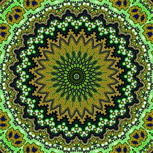 Preview wallpaper fractal, circles, pattern, abstraction, green