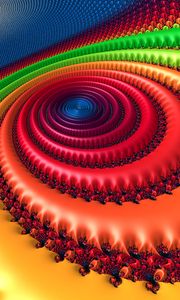 Preview wallpaper fractal, circles, patterns, multicolored, spiral, rotation