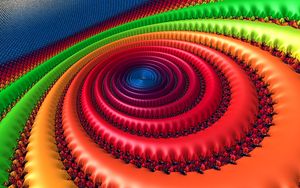 Preview wallpaper fractal, circles, patterns, multicolored, spiral, rotation