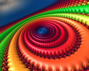 Preview wallpaper fractal, circles, patterns, multicolored, spiral, rotation