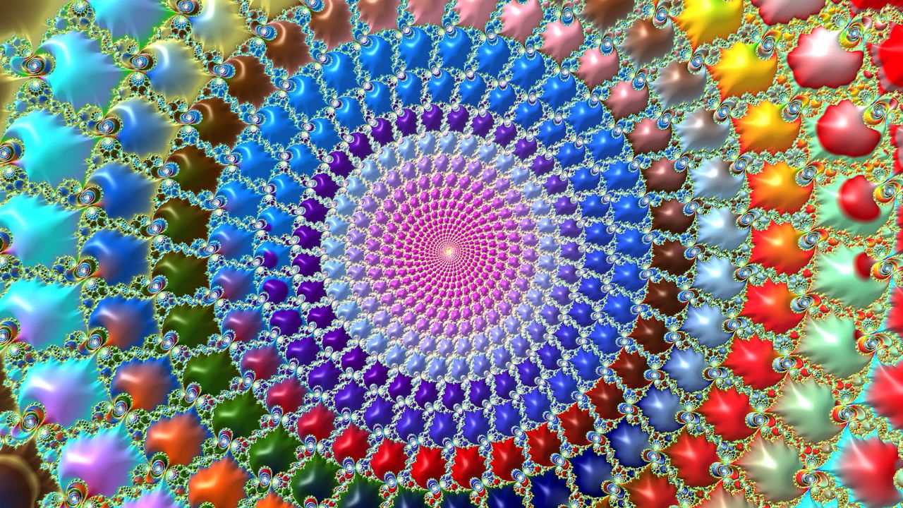 Wallpaper fractal, circles, patterns, colorful