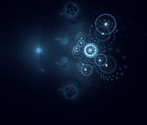 Preview wallpaper fractal, circles, patterns, dark, effect