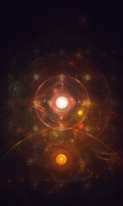 Preview wallpaper fractal, circles, patterns, glow, orange