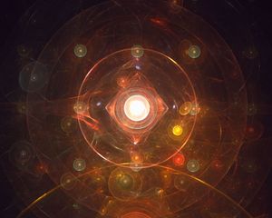 Preview wallpaper fractal, circles, patterns, glow, orange