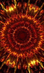Preview wallpaper fractal, circles, rays, fiery, abstraction