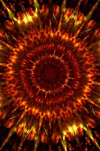 Preview wallpaper fractal, circles, rays, fiery, abstraction