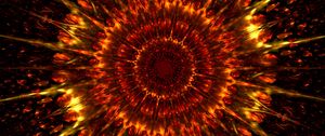 Preview wallpaper fractal, circles, rays, fiery, abstraction