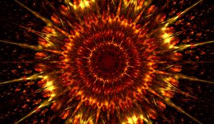 Preview wallpaper fractal, circles, rays, fiery, abstraction