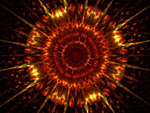 Preview wallpaper fractal, circles, rays, fiery, abstraction