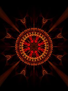 Preview wallpaper fractal, circles, rays, pattern, abstraction