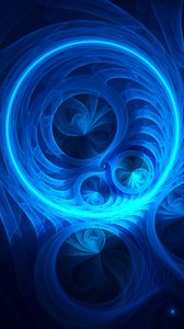 Preview wallpaper fractal, circles, shapes, blue, abstraction