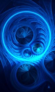 Preview wallpaper fractal, circles, shapes, blue, abstraction