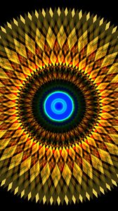 Preview wallpaper fractal, circles, shapes, abstraction, yellow