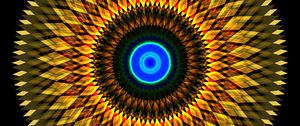 Preview wallpaper fractal, circles, shapes, abstraction, yellow