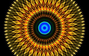 Preview wallpaper fractal, circles, shapes, abstraction, yellow
