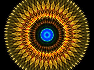 Preview wallpaper fractal, circles, shapes, abstraction, yellow