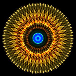 Preview wallpaper fractal, circles, shapes, abstraction, yellow