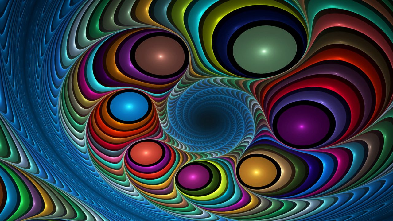Wallpaper fractal, circles, spots, colorful