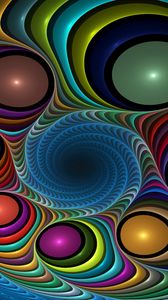 Preview wallpaper fractal, circles, spots, colorful