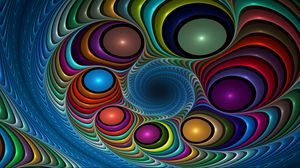 Preview wallpaper fractal, circles, spots, colorful