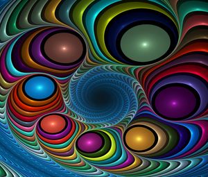 Preview wallpaper fractal, circles, spots, colorful