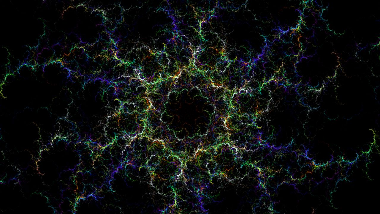 Wallpaper fractal, clouds, glow, abstraction, dark