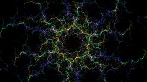Preview wallpaper fractal, clouds, glow, abstraction, dark