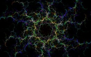 Preview wallpaper fractal, clouds, glow, abstraction, dark