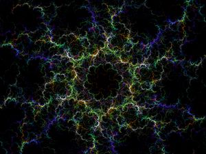 Preview wallpaper fractal, clouds, glow, abstraction, dark