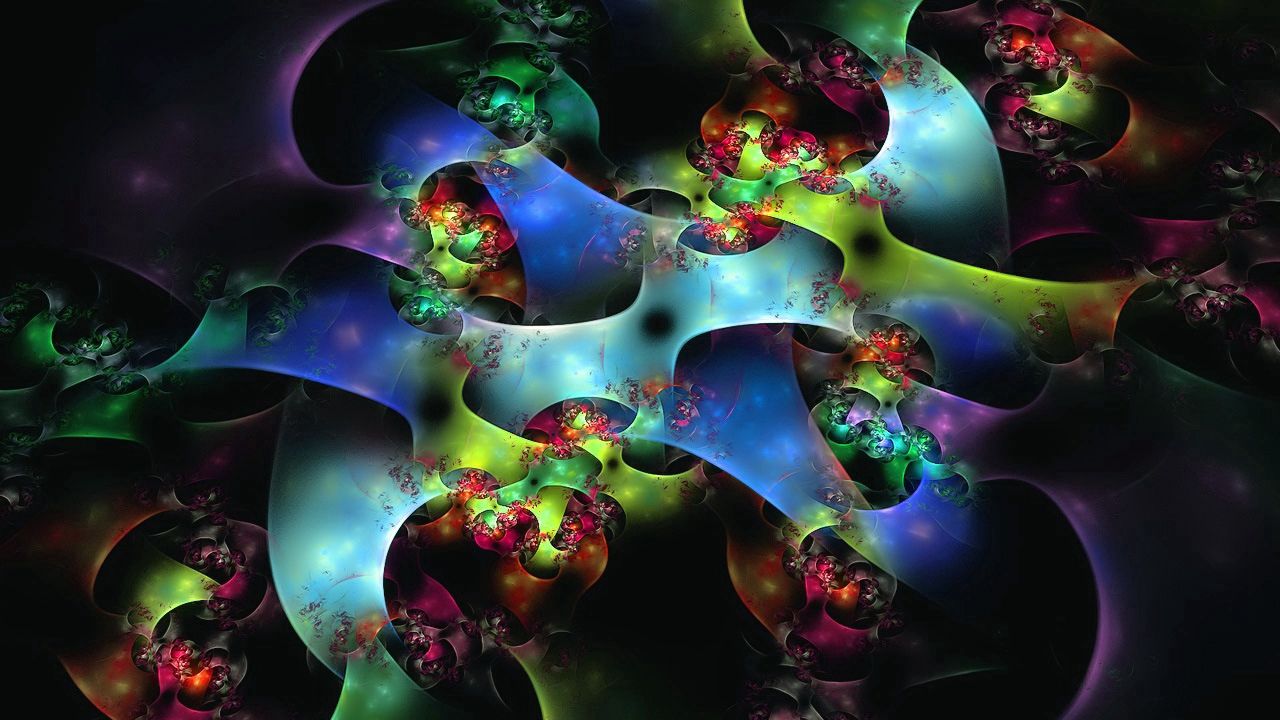 Wallpaper fractal, colorful, balls, shape, flowering