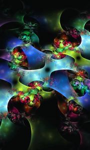 Preview wallpaper fractal, colorful, balls, shape, flowering