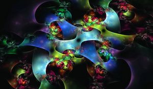 Preview wallpaper fractal, colorful, balls, shape, flowering